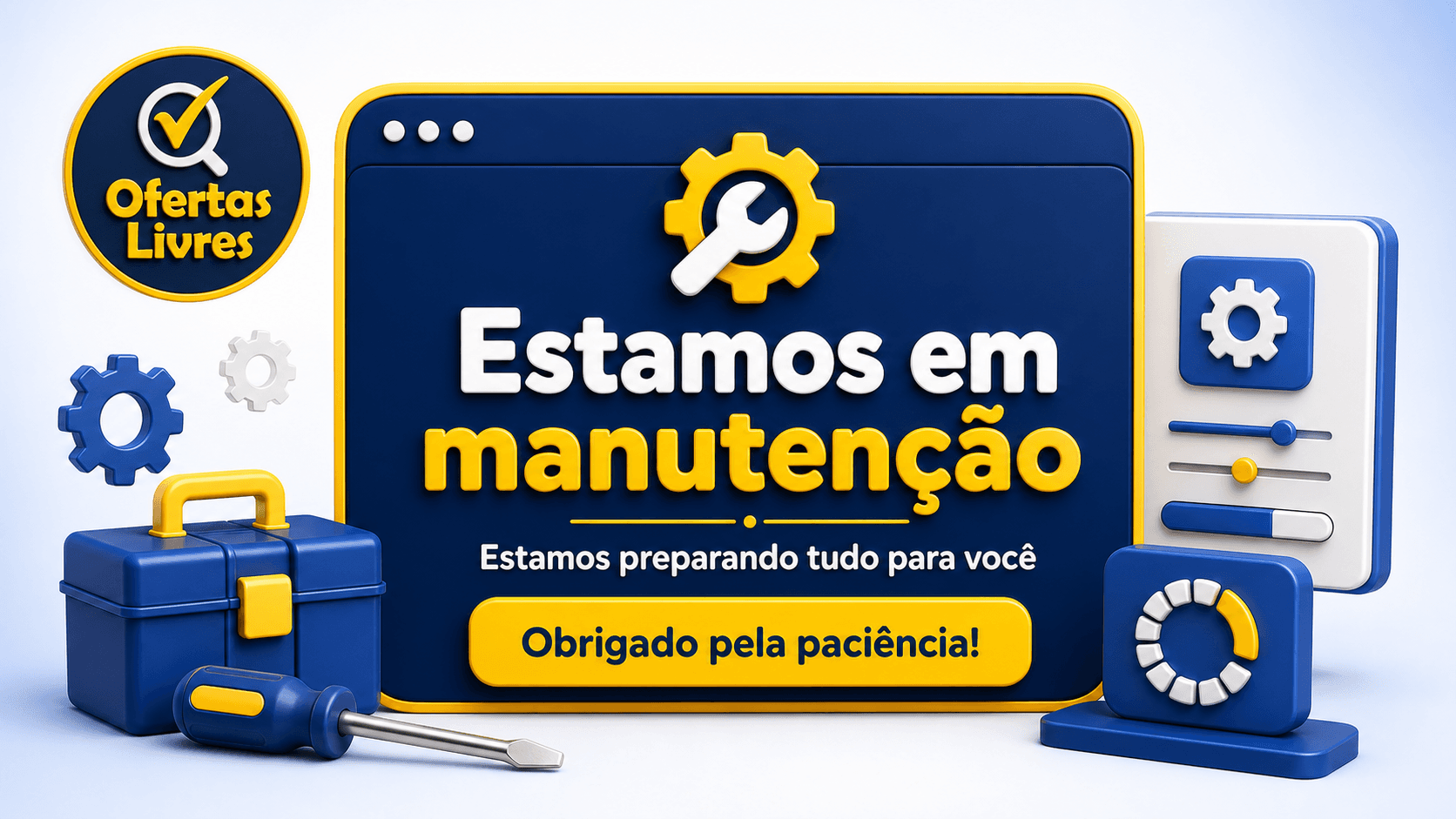 Estamos em manutenção — já estamos arrumando tudo pra você